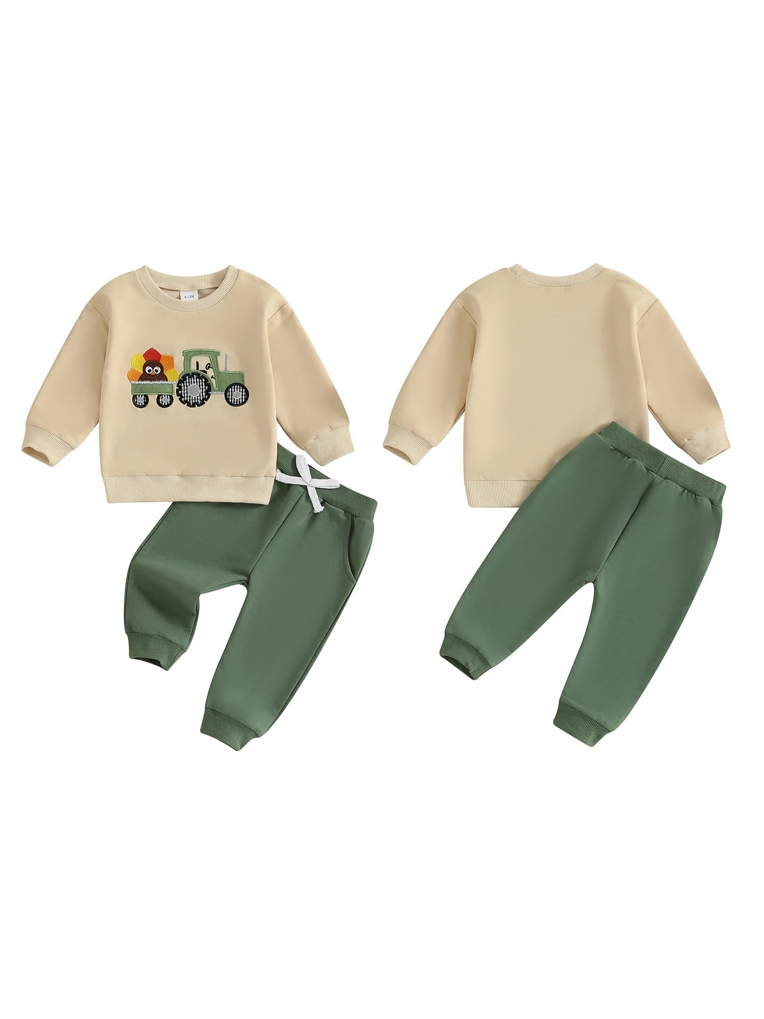 Completo per il Ringraziamento da bambina, camicia a maniche lunghe con ricamo zucca turca e leggings elastici, set da 2 pezzi per l'autunno