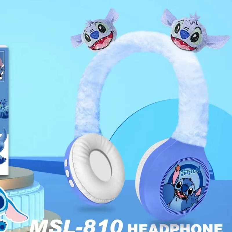MSL-810 Disney Stitch Cuffie Bluetooth senza fili MSL-810 Cuffie in peluche con suono stereo HIFI con microfono Regali per bambini Anime Cartoon