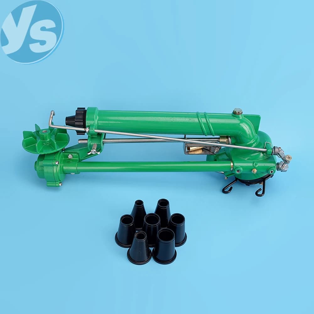 Irrigatore a Impatto Agricolo, 360° ° Irrigatore a turbina rotante con trasmissione a ingranaggi per fattorie, giardini e controllo della polvere