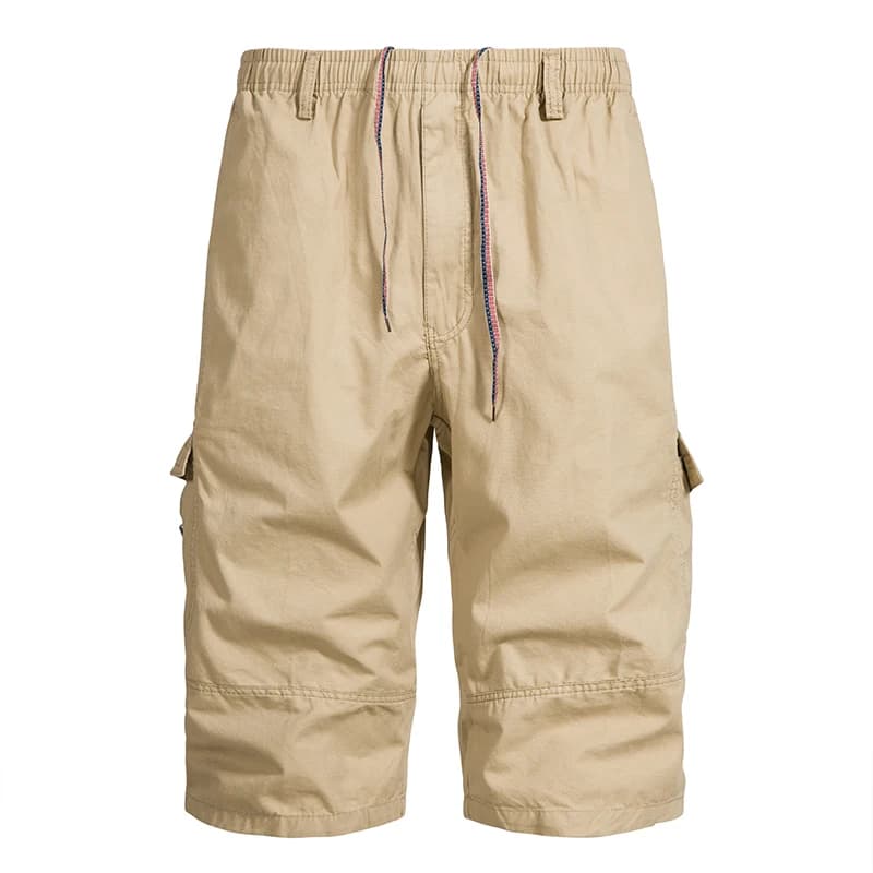 Pantaloncini Cargo da Uomo per Escursionismo, Asciugatura Rapida, Leggeri, Tattici, da Lavoro, con 6 Tasche, Vita Elastica, in Cotone, per Corsa, Pantaloni 3/4