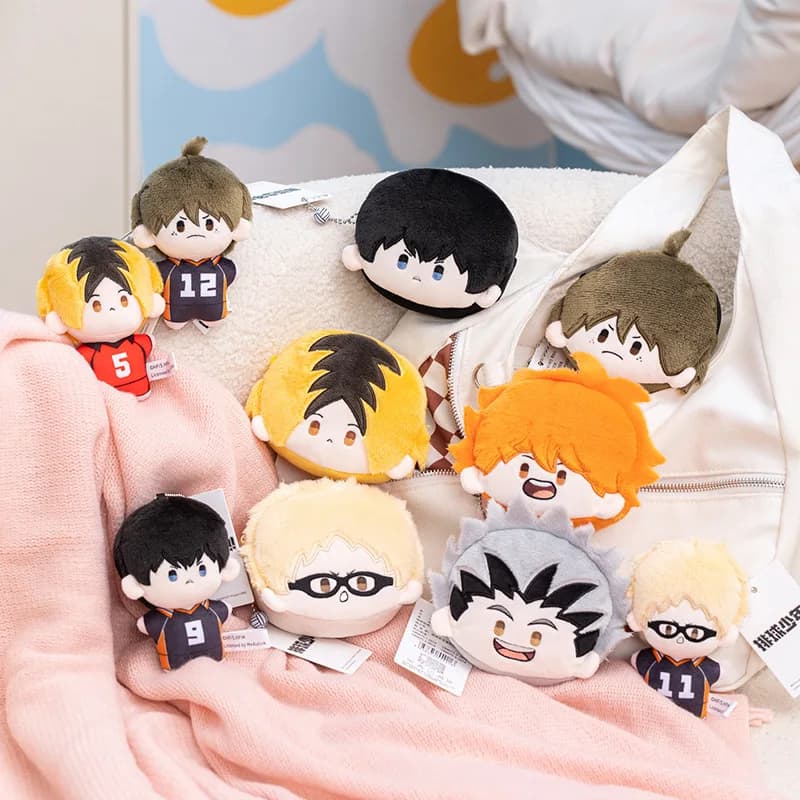 Nuovo Originale Portachiavi Bambola Anime Hinata Sho e Kageyama Tobio in Peluche per Cuffie, Borsa e Ciondolo - Accessorio Anime