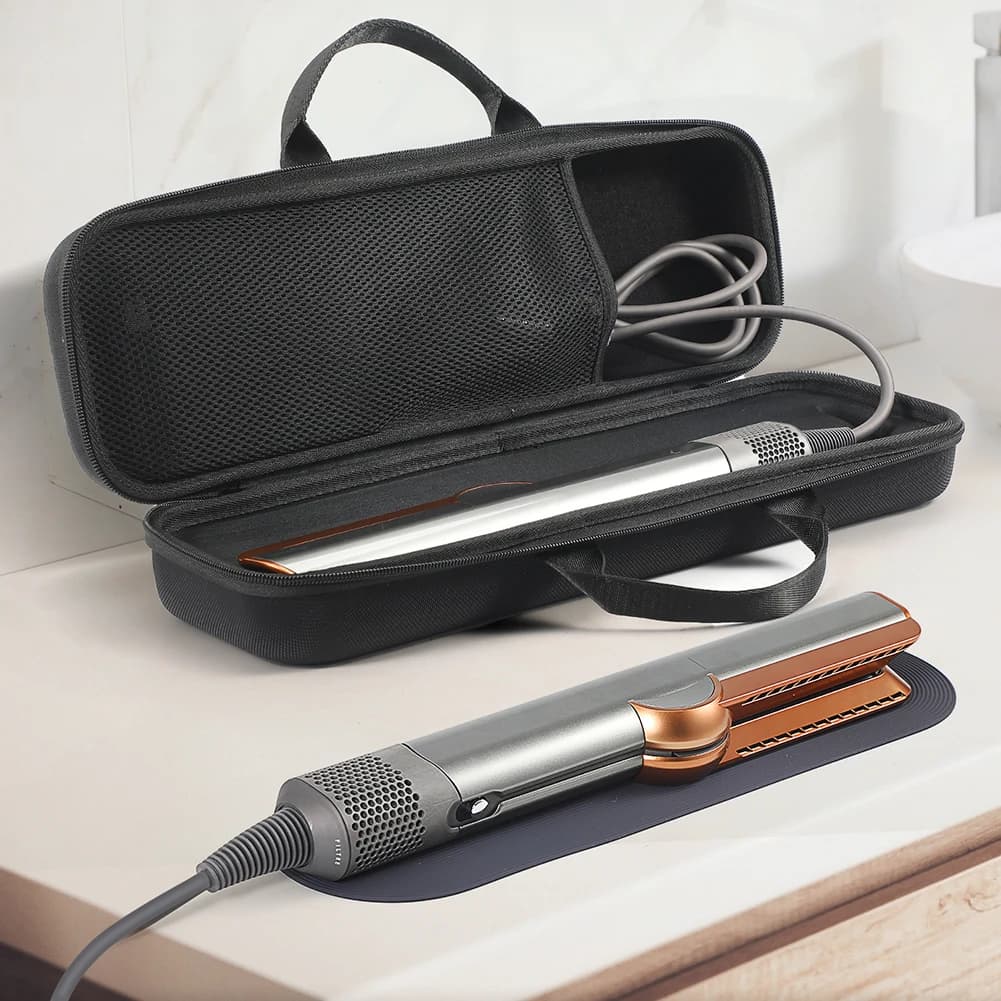 Borsa da viaggio portatile antiurto, impermeabile, con tasca in rete per piastra per capelli Dyson Airstrait HT01