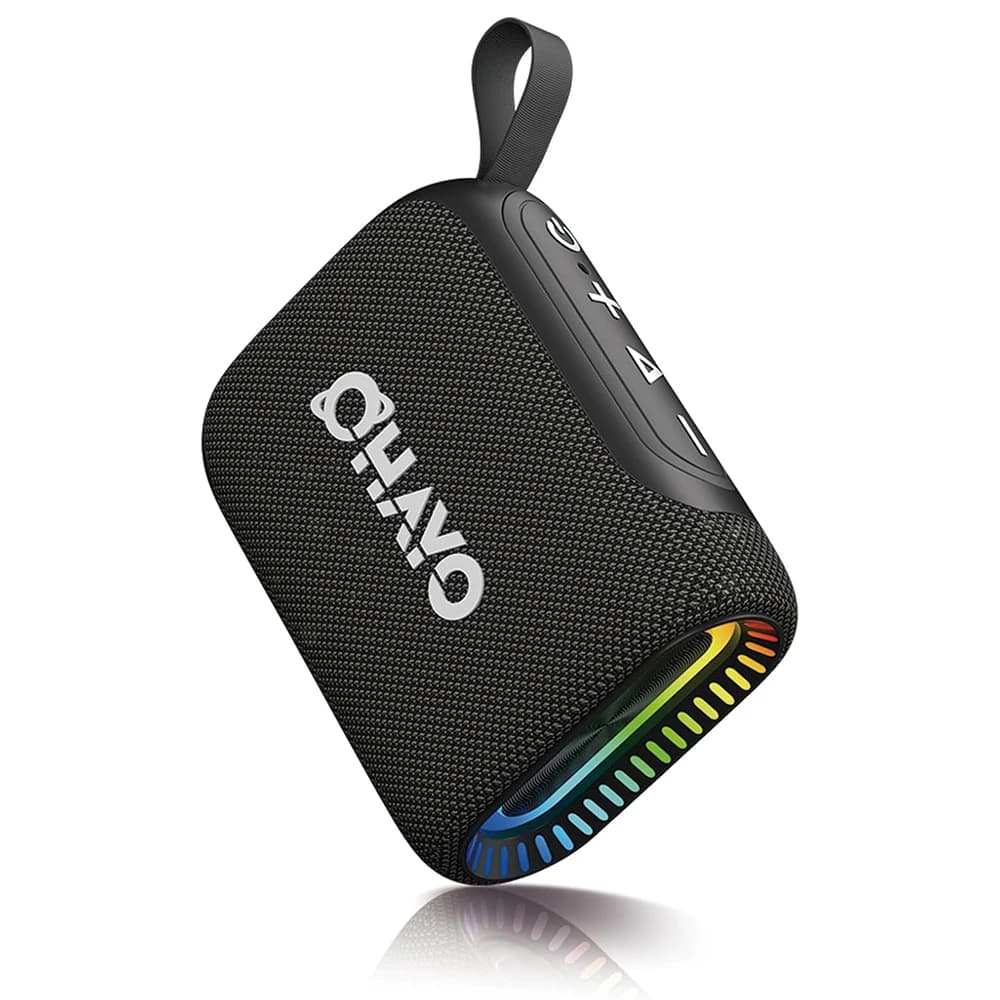 OHAYO Bluetooth shower speaker, waterproof IPX7, powerful portable mini speaker with clip, wireless, 24-hour playback, RGB lights