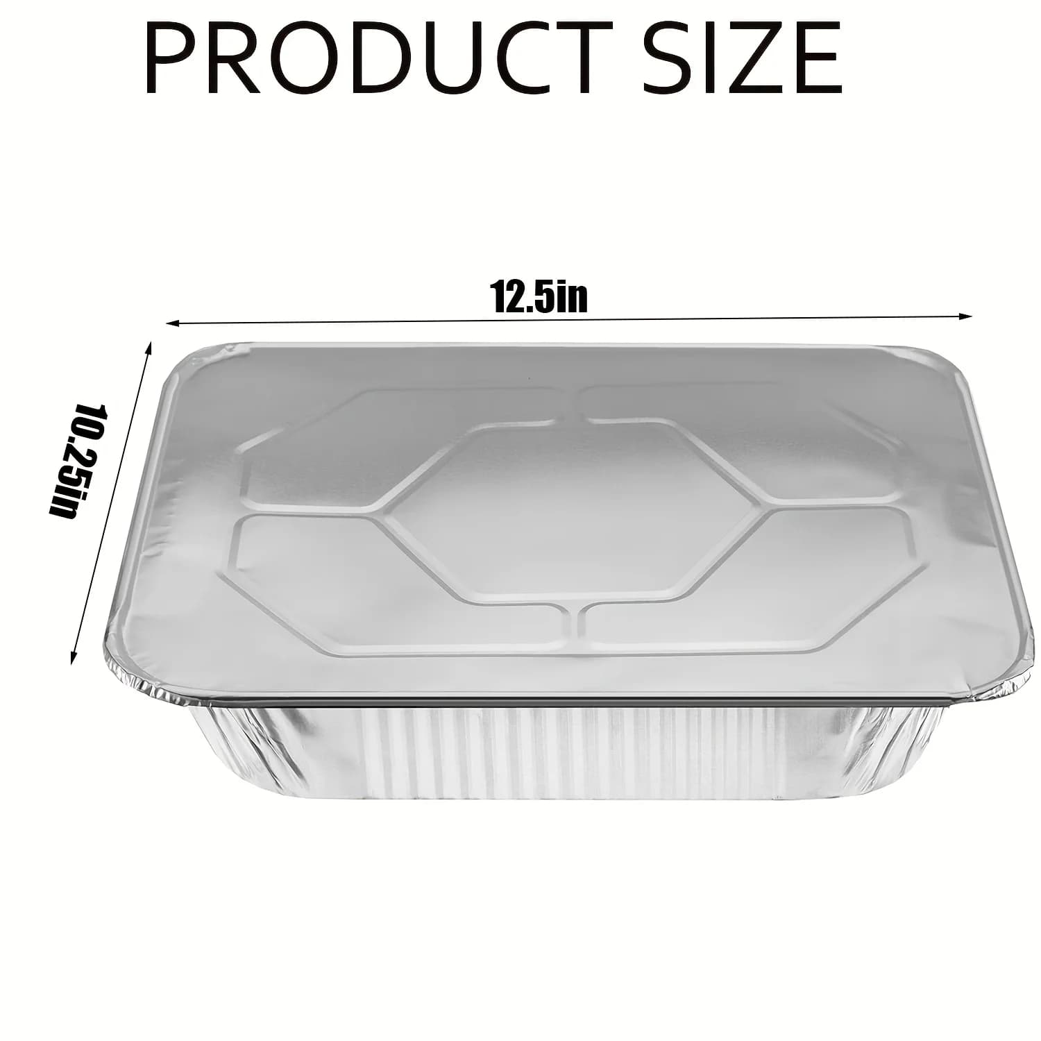 25Pack 12.5x10.25inch Disposable Aluminum Pans with Aluminum Lids, Half-Size 2.4" Deep Foil Steam Baking Pans, Grill Drip Grease Trays, Steam Table Tin Containers for Food Prep & Storage, Catering, Chafing