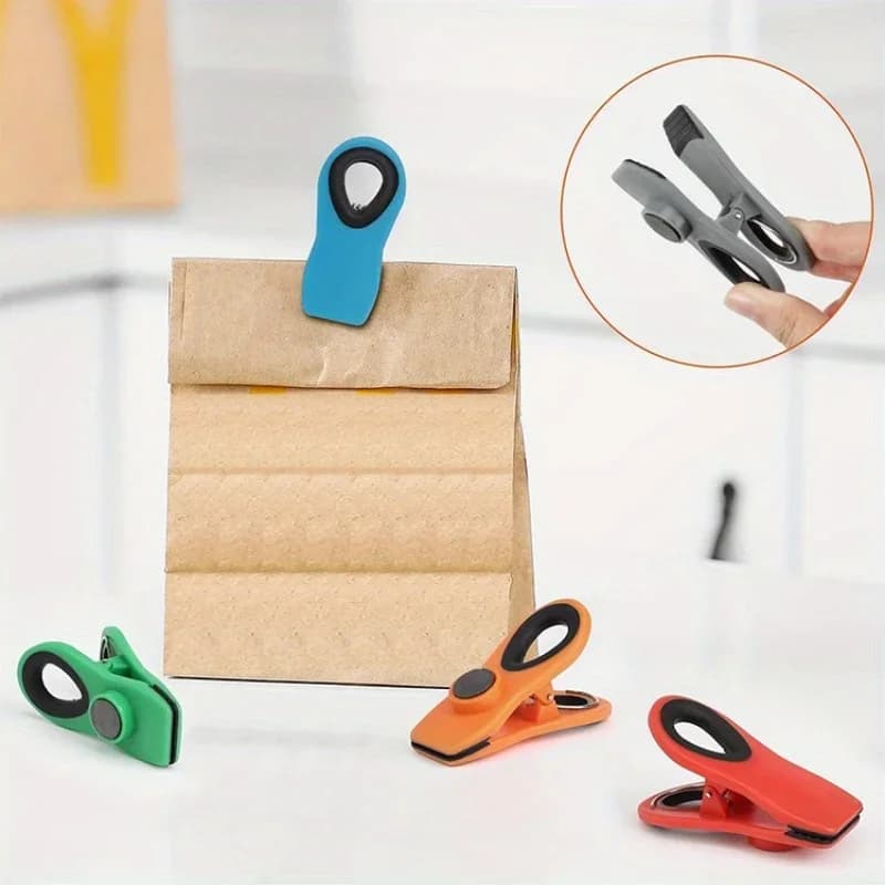 Clip magnetiche per sigillare alimenti, riutilizzabili, gadget da cucina per conservare gli alimenti freschi, 1 pezzo.