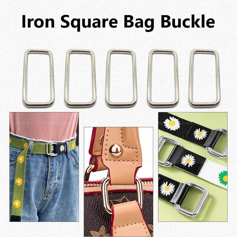 Iron Square Bag Buckle for Backpack Strap Bag Pets Collar DIY Accessories Leather Bag Strap Belt Webbing Dog Collar