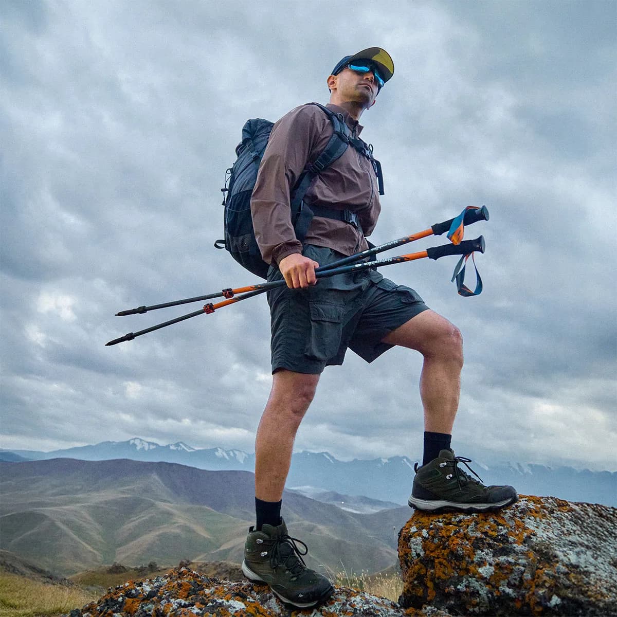Bastone da Trekking Professionale Naturehike SUNSIA 3-EXT, 3 Sezioni Telescopiche in Fibra di Carbonio per Escursionismo