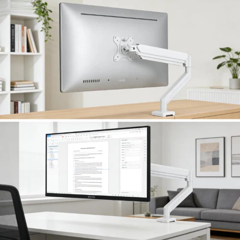 Supporto da scrivania regolabile per monitor singolo, staffa universale per computer, supporto per schermi fino a 32 pollici, accessori per casa e ufficio (compatibile con schermi fino a 19,8 libbre)