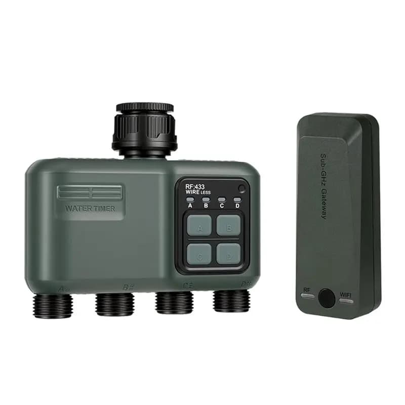Timer per irrigazione A37T-Wifi a 4 zone per giardino, timer per irrigatore a 4 zone, sistema di irrigazione intelligente per prato, controller di irrigazione, spina USA