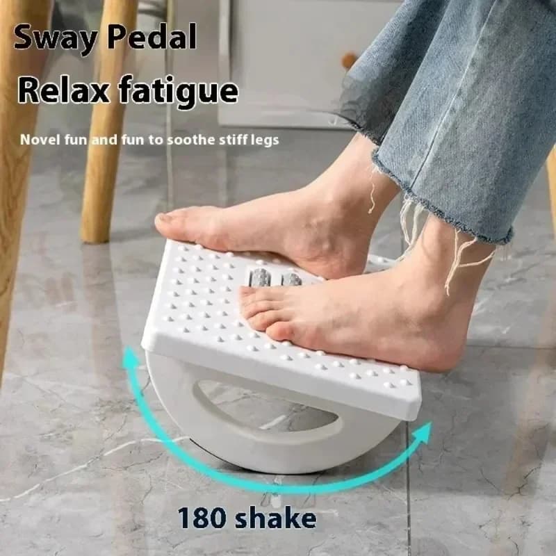 Poggiapiedi Sotto Scrivania con Rulli Massaggianti, Poggiapiedi Oscillante per Relax e Circolazione, per Casa, Studio, Ufficio e Lavoro