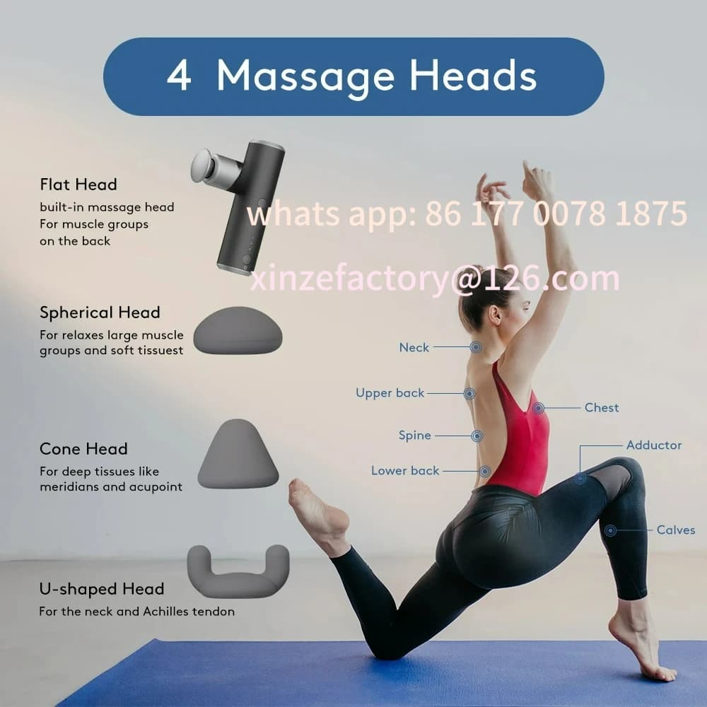 Customized Pocket Massage Gun, Background Muscle Recovery, 4 Light Massage Heads, S1