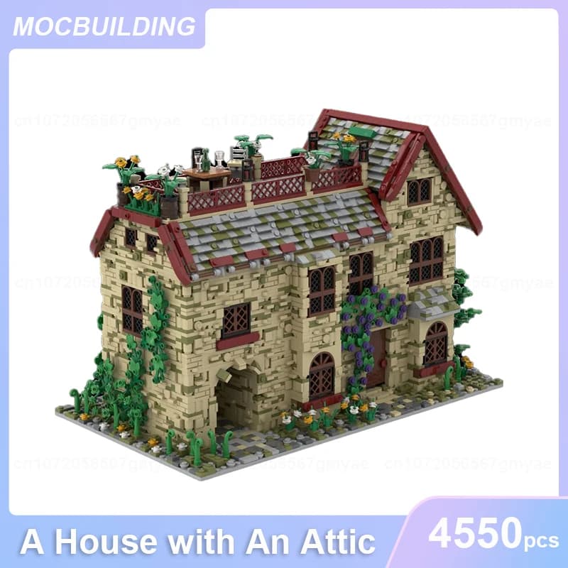 Casa con Soffitta MOC, Blocchi da Costruzione Fai-da-Te, Modello Educativo di Architettura, Collezione Giocattoli Natalizi, 4550 Pezzi