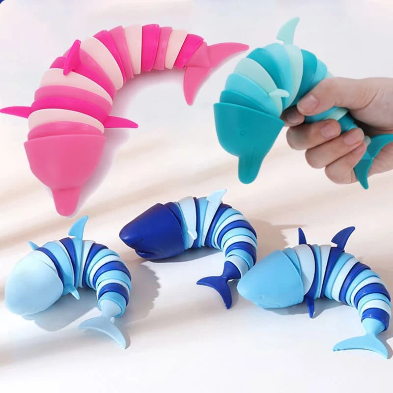 Giocattoli antistress Agitarsi Giocattoli Bambini Adulti Divertente Fibbia Slug Delfino Squalo Ansia Antistress Squishy Giocattolo Portachiavi Accessori