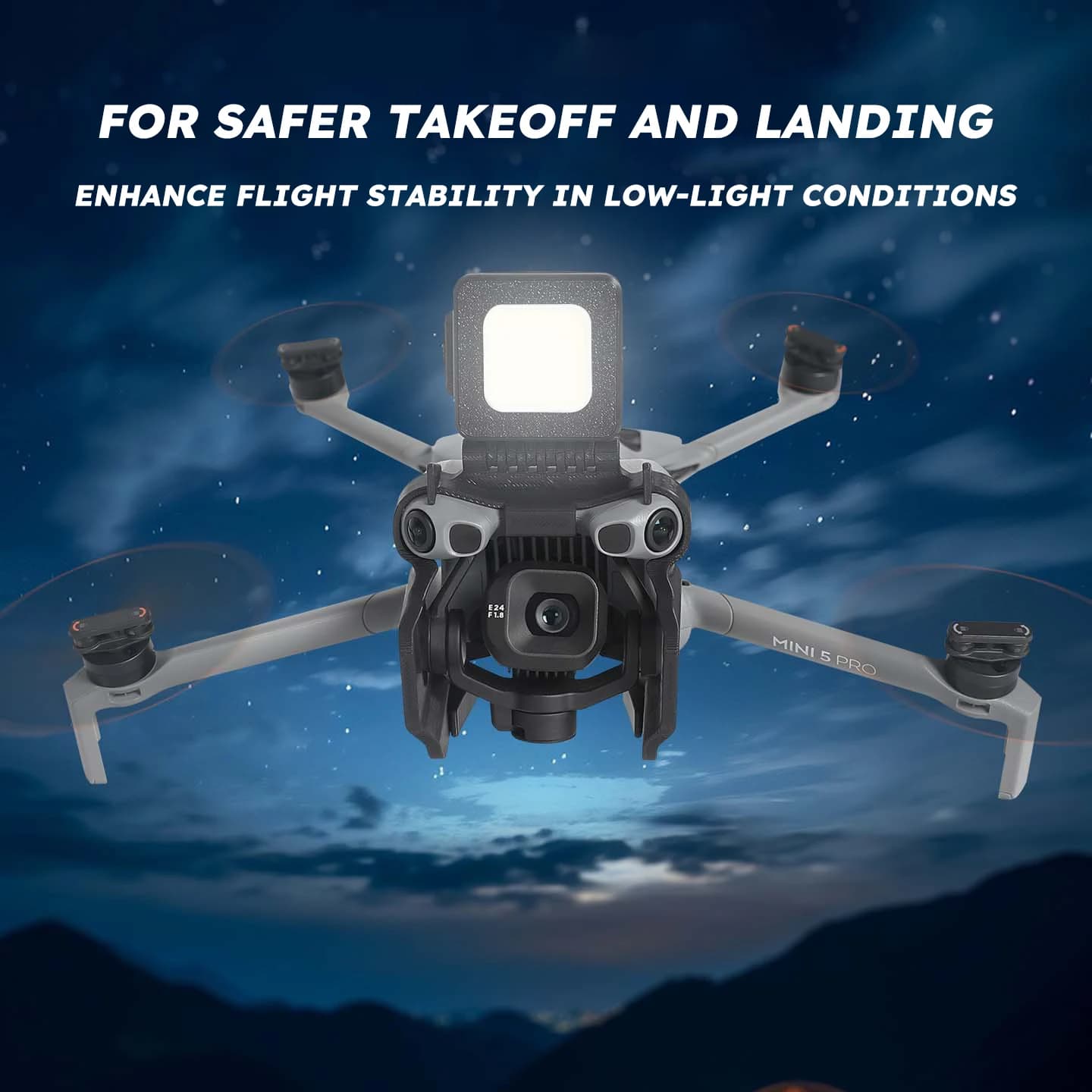 Luce di Segnalazione per Volo Notturno DJI Mini 5Pro/Mavic 3Pro/Air 3S, Illuminazione HD Notturna per Fotografia Aerea, Luce di Avvertimento per Droni
