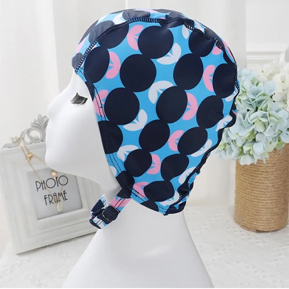 Bathing Hats Adjustable Swimming Cap Protect Ears Cloth Fabric Swimming Hats Turban Free Size Sports Swim Caps Long Hair