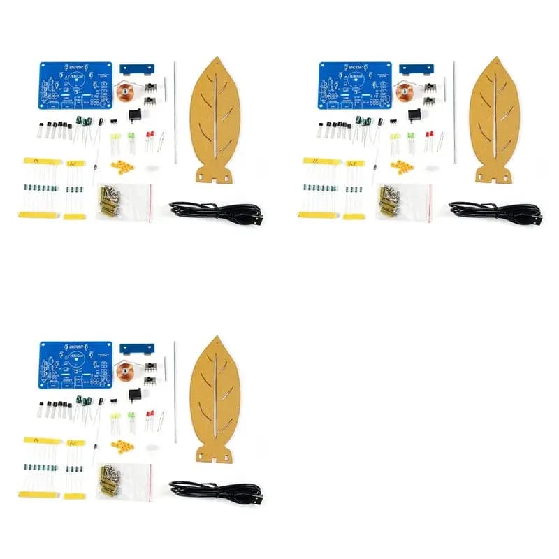 Kit di Pratica per Saldatura AA76-3X, Kit di Saldatura Elettromagnetica a Pendolo a Forma di Foglia con Luce LED, per Decorazione