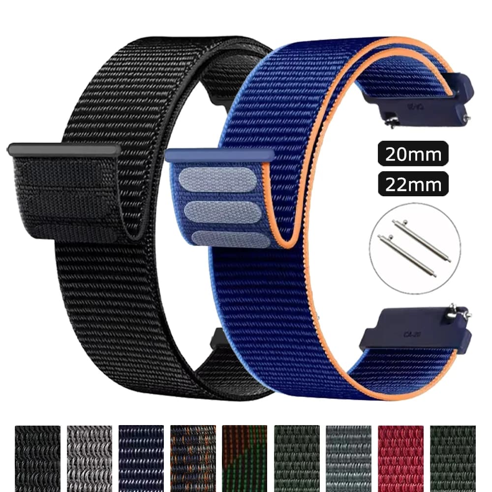 Cinturino in velcro 22mm 20mm per COROS PACE 3 2/APEX 2 Pro/APEX 46mm 42mm cinturino in nylon per Amazfit GTR 4 3 2/GTS 4 2 braccialetto