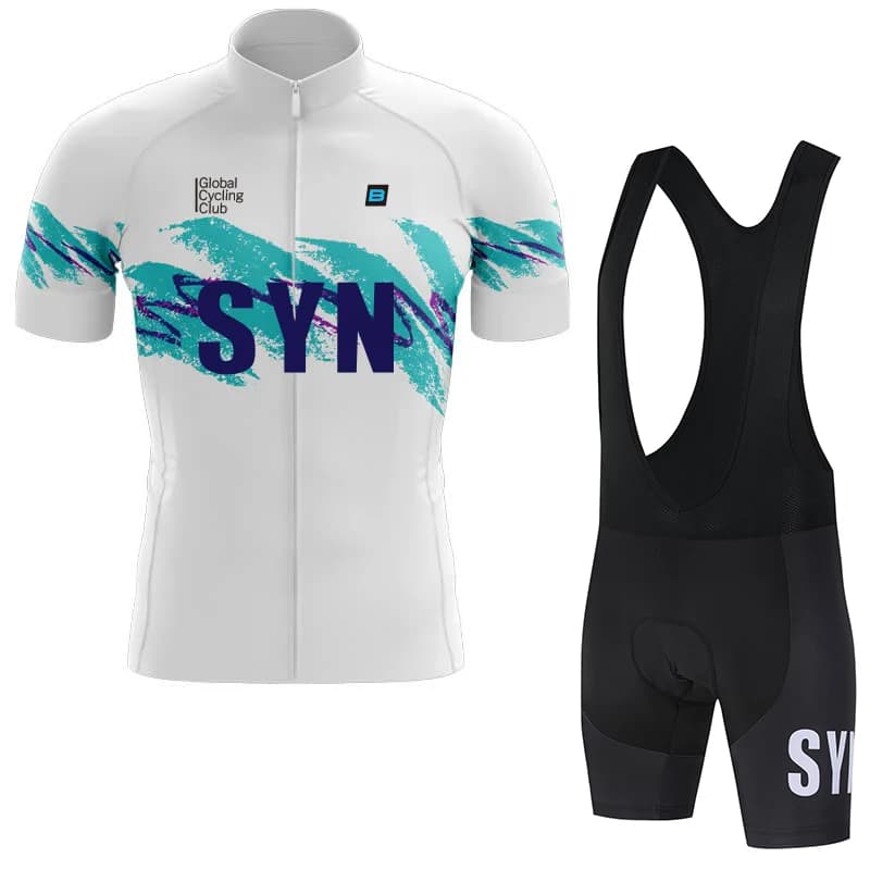 Nuova Tuta da Ciclismo SYN per Uomo, Maglia e Pantaloncini Estivi da Strada, Set Traspirante per Bicicletta