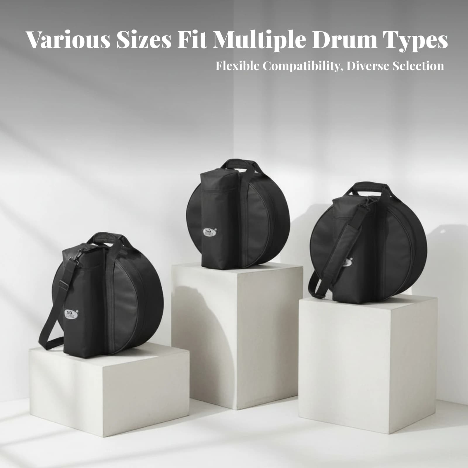 Music Gear Case Wear-Resistant Padded Drum Bag 14-Inch Drum Bag Structured Taffeta Lined