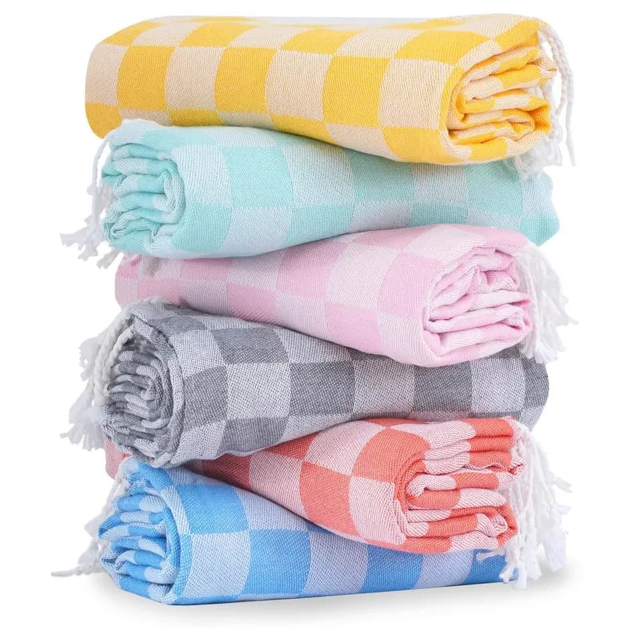 Set di Teli da Spiaggia Turchi, Essenziali per le Vacanze, Coperte, Asciugamani da Piscina, Multipack da Viaggio, Senza Sabbia, Asciugatura Rapida, Extra Large