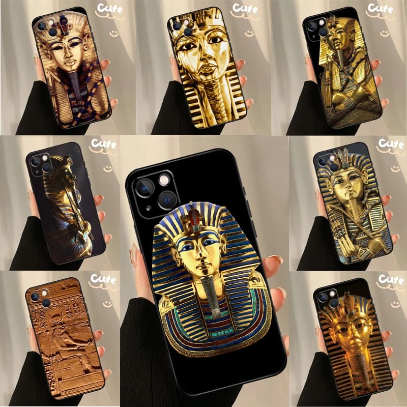 Custodia per iPhone 17 15 14 13 12 11 16 Pro Max Plus 12 13 Mini 16e 17 Air con design Faraone Egiziano - Cover Posteriore