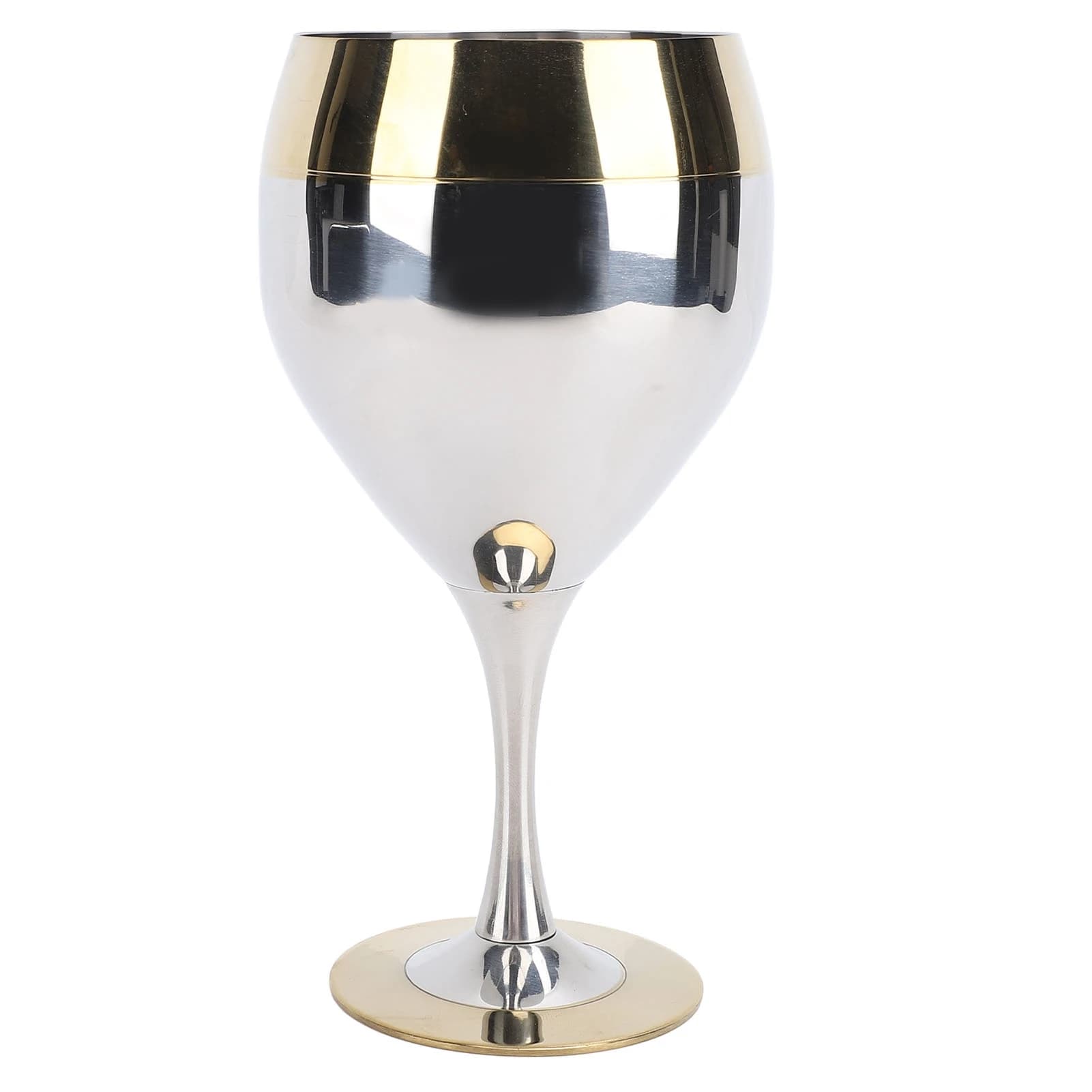 304 Stainless Steel Wine Glass 350ml Unbreakable Wine Glass Gold Rimmed Wine Goblet for Travel Camping Pool Outdoor Events Weddi