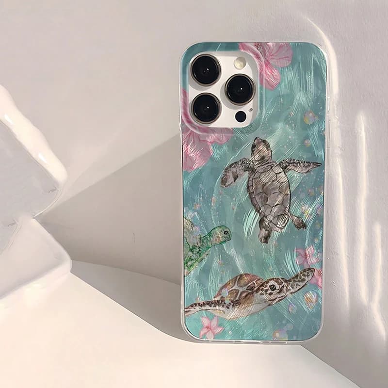 Tartaruga marina Spiaggia Modello Cassa Del Telefono Per Samsung Galaxy S25 Ultra S24 Plus S23 FE S22 A56 A36 A16 A55 A54 A53 A52S A35 A36 Copertura