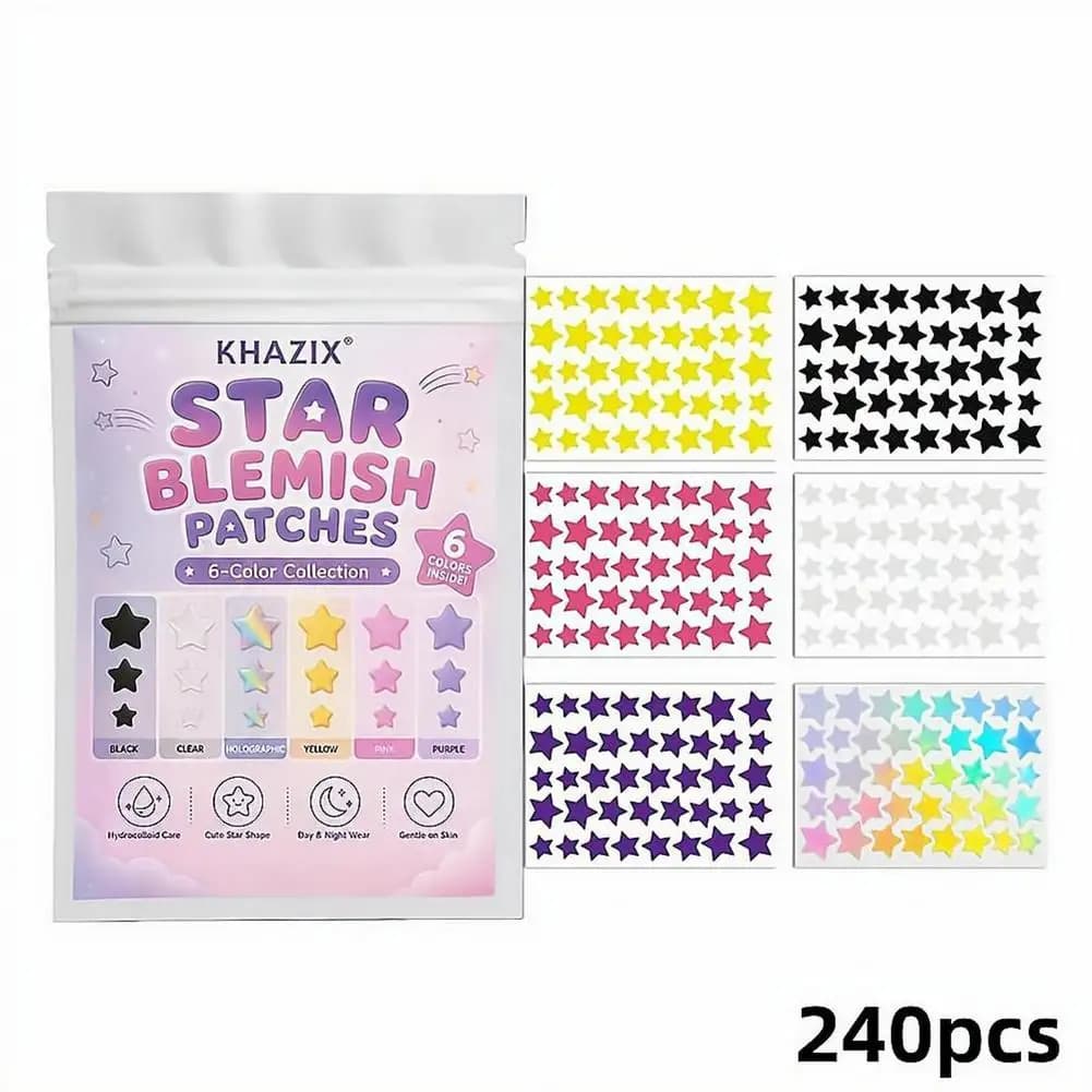 Seven-Color Star Pimple Patches For Face Invisible Hydrocolloid Dots Invisible Acne Patch Stickers For Fun & Gentle Skincare New