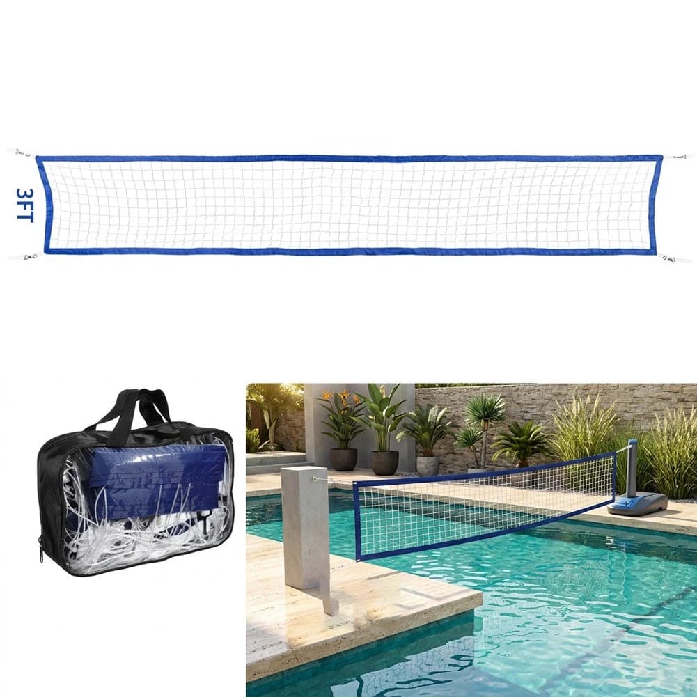 15-28FT Swimming Pool Volleyball Net Portable Adjustable Replacement Pool Volleyball Net For Outdoor Backyard