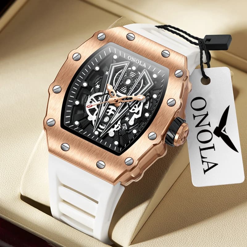 ONOLA 3826 Men's Luxury Tonneau Sports Watch Outdoor Wrist Watch Casual Luminous Quartz Watches