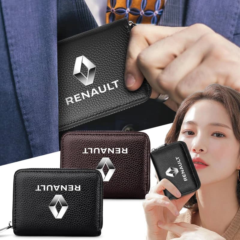 Leather driving license holder, identity and credit card holder for Renault Megane 2, Duster, Logan, Captur, Clio, Laguna 3, Fluence