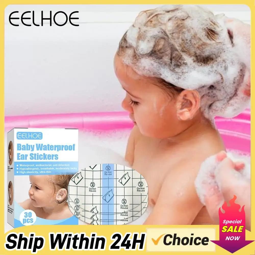 30 Pieces of Protective Children's Disposable, Waterproof, for Swimming, Protective Headphones for Eyelets, for Shower and Water Sports