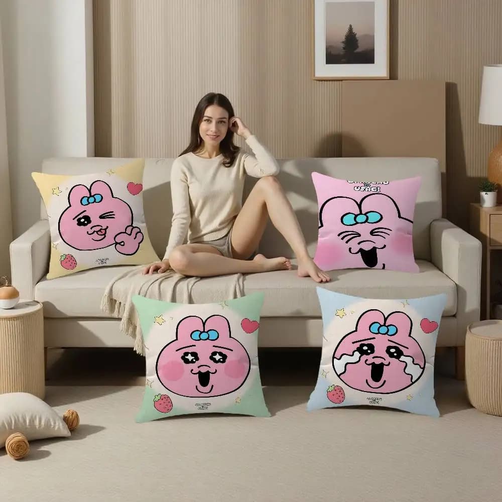 Cute O-Opanchu U-Usagi Pillow Cover Sofa Cushion Cover Home Room Decoration Children Gift