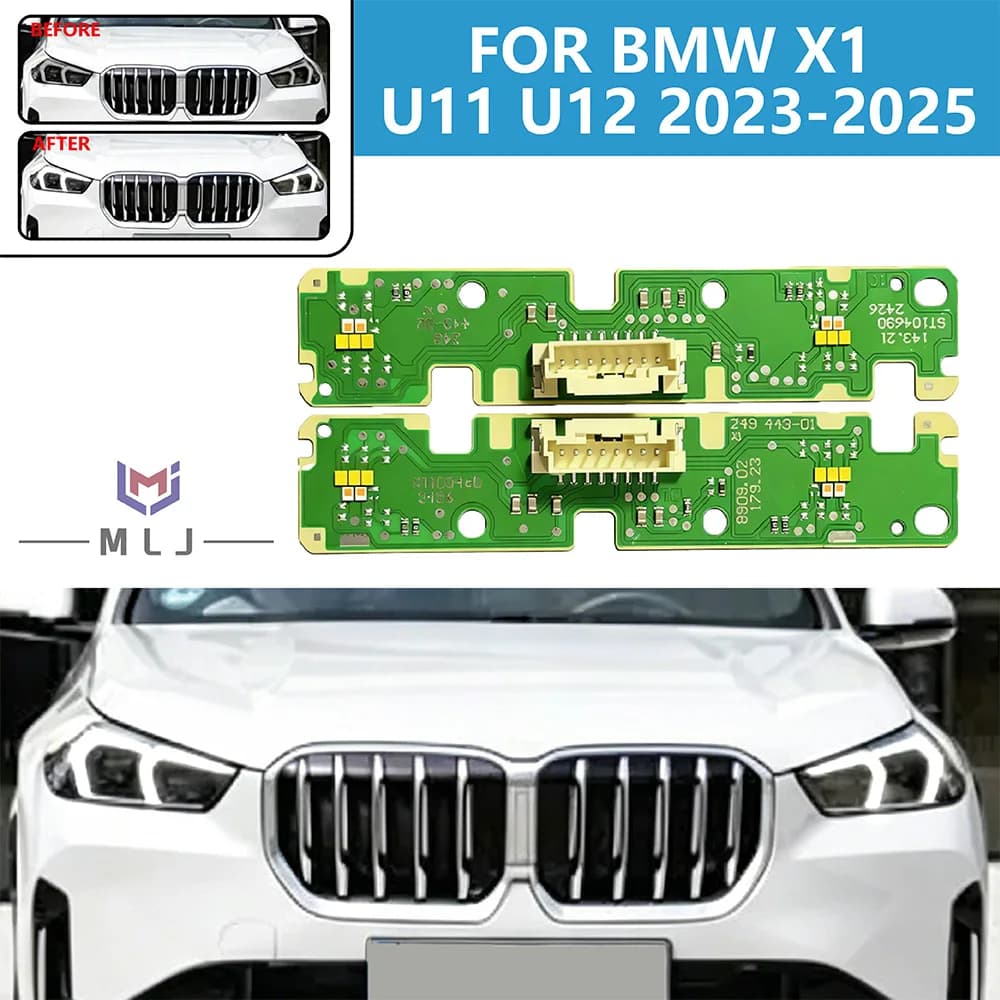 Per BMW X1 U11 U12 2023-2025 Luci Diurne a LED con Chip Angel Eyes Giallo/Bianco, Faro DRL OE 63115A64445 63115A64446