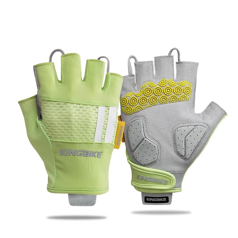 KINGBIKE Guanti da bicicletta per adulti Mountain Summer Assorbimento degli urti Design antiscivolo Guanti da bici da ciclismo mezze dita per uomo donna
