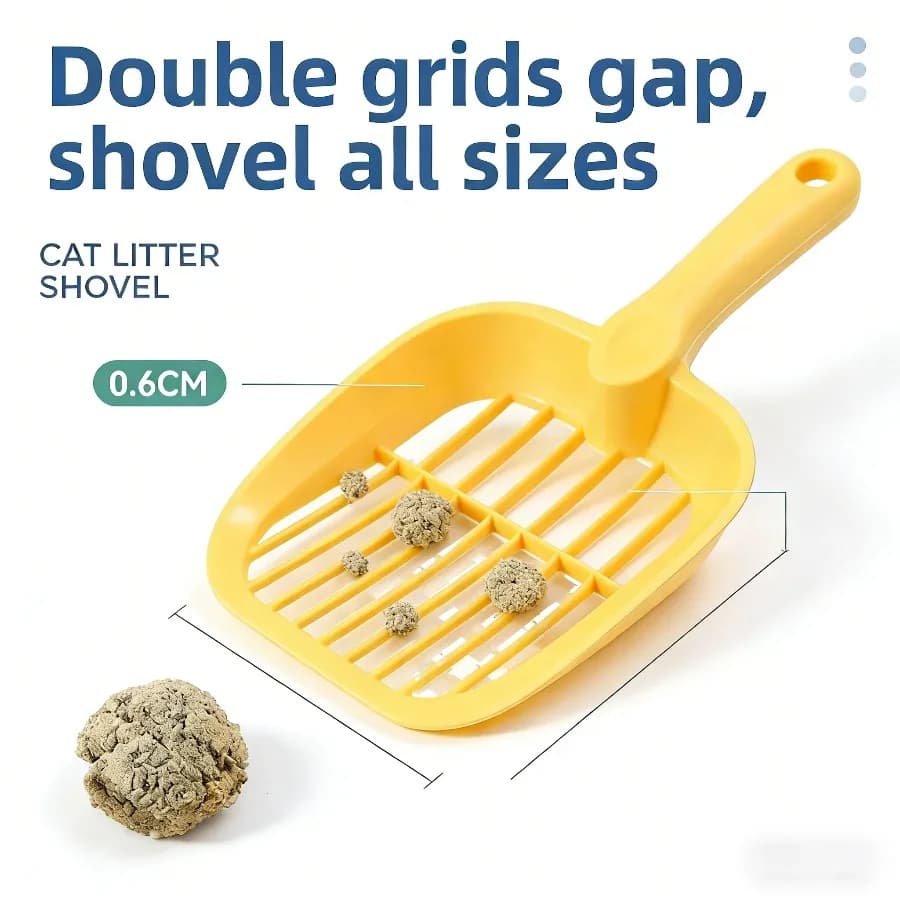 Grande Paletta per Lettiera per Gatti da 35cm in Plastica Resistente, Ergonomica con Supporto per Sacchetto, Facile Pulizia dei Rifiuti