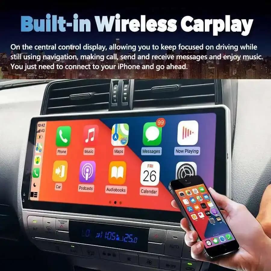 12.3" Android Car Radio For Toyota Land Cruiser Prado 150 2018-2023 Multimedia DVD Player Navigation GPS 2Din Carplay Head Unit