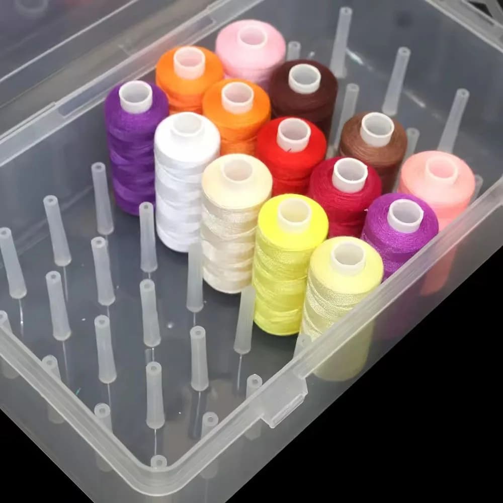 42 Spool Sewing Thread Sorting Box, Portable Large Capacity Needle And Thread Holder, Hand-held Sewing Box