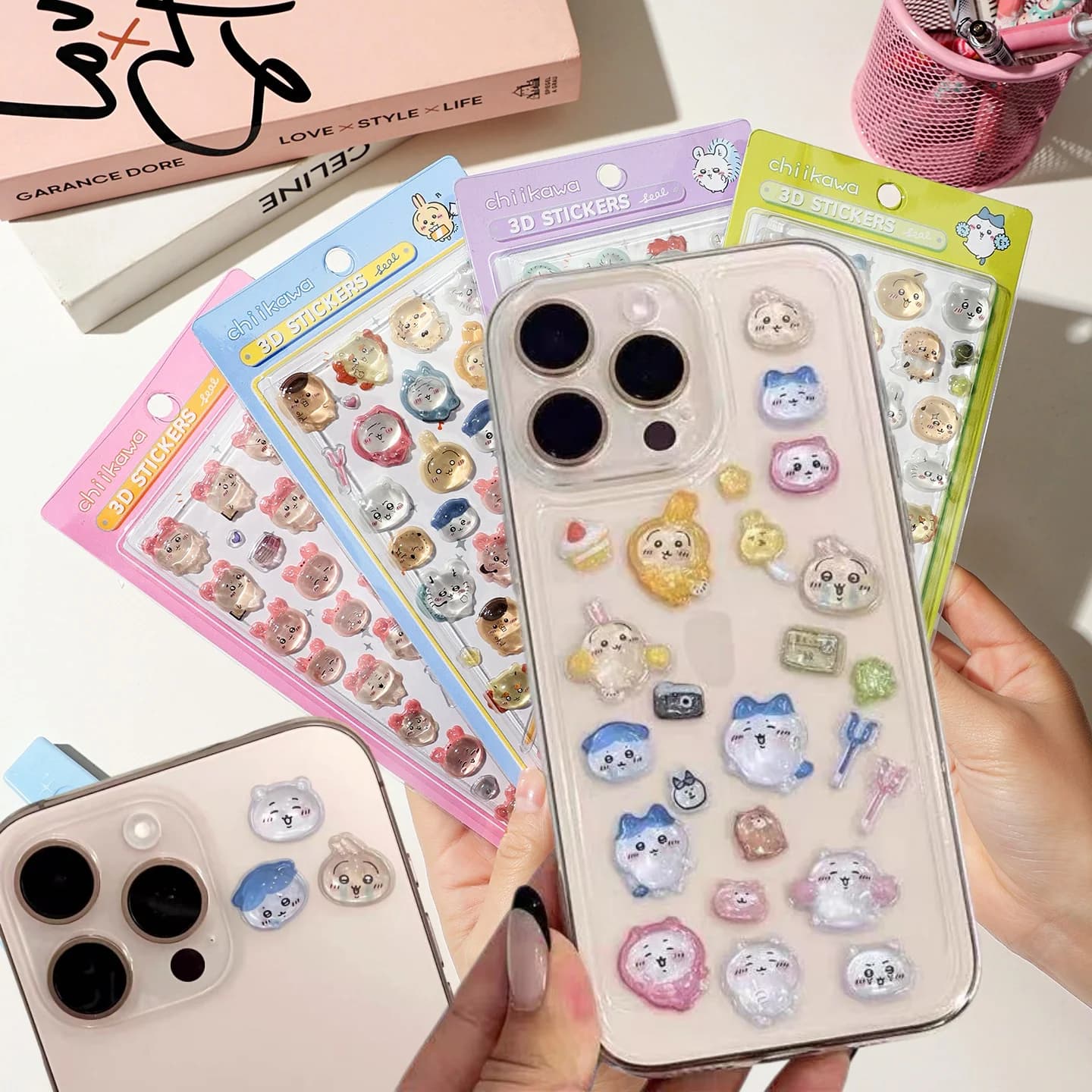 New Kawaii Chiikawa Usagi Waterproof 3D Crystal Stickers Multi-purpose DIY Decals for Phone, Nail & Notebook Suitcase Decoration