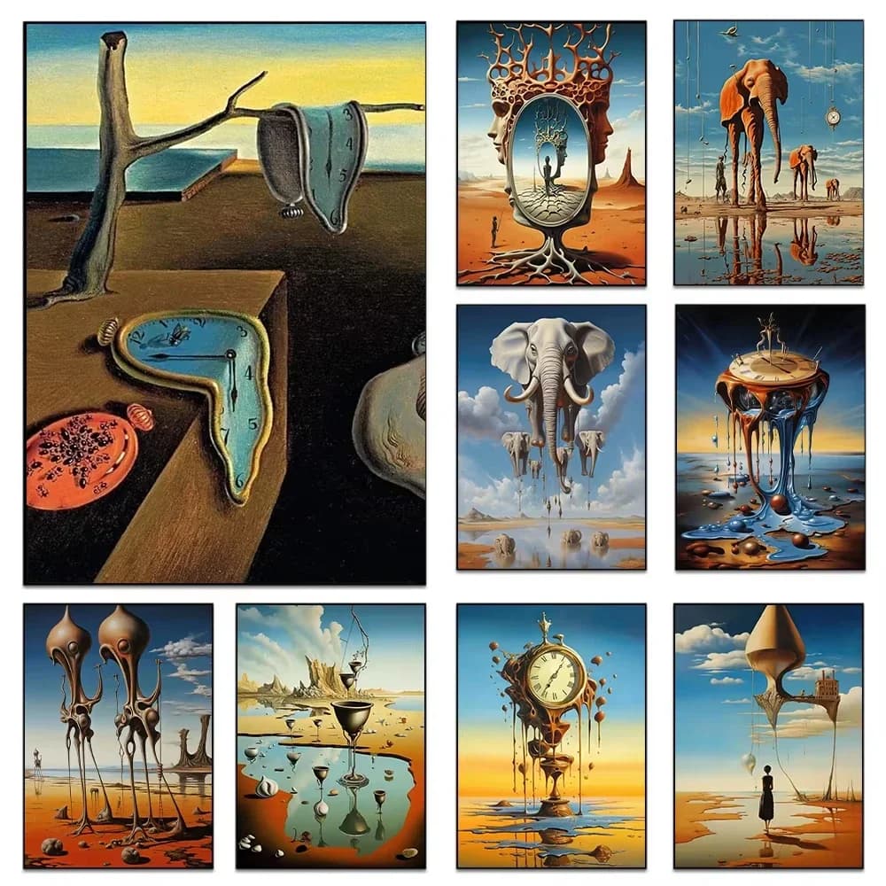 Dali Surrealism Oil Painting by Number Paint by Numbers for Adults Beginner Canvas Whimsical Art Wall Decor Home Gift