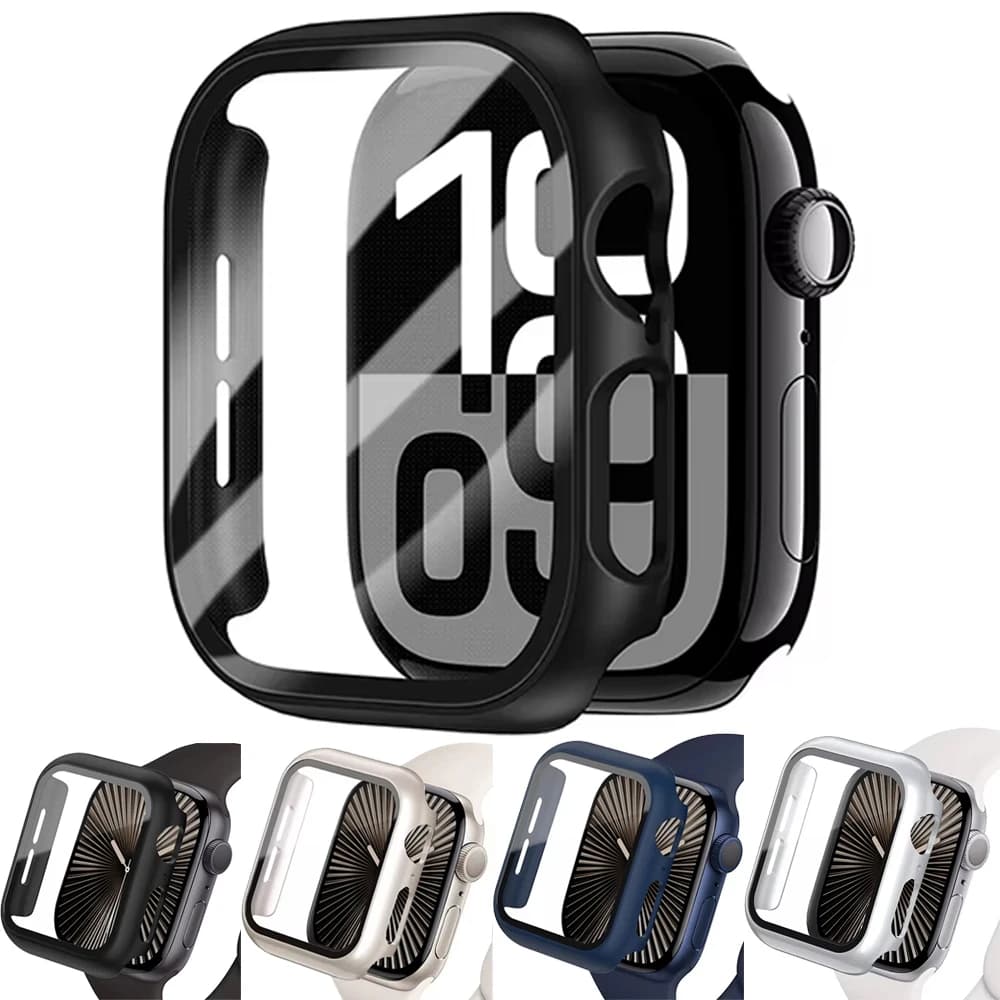 Vetro temperato + custodia per Apple Watch 11 10 46mm 42mm Ultra 3 49mm Cover proteggi schermo iWatch 9 8 7 6 5 SE 45mm 41mm 44mm Shell