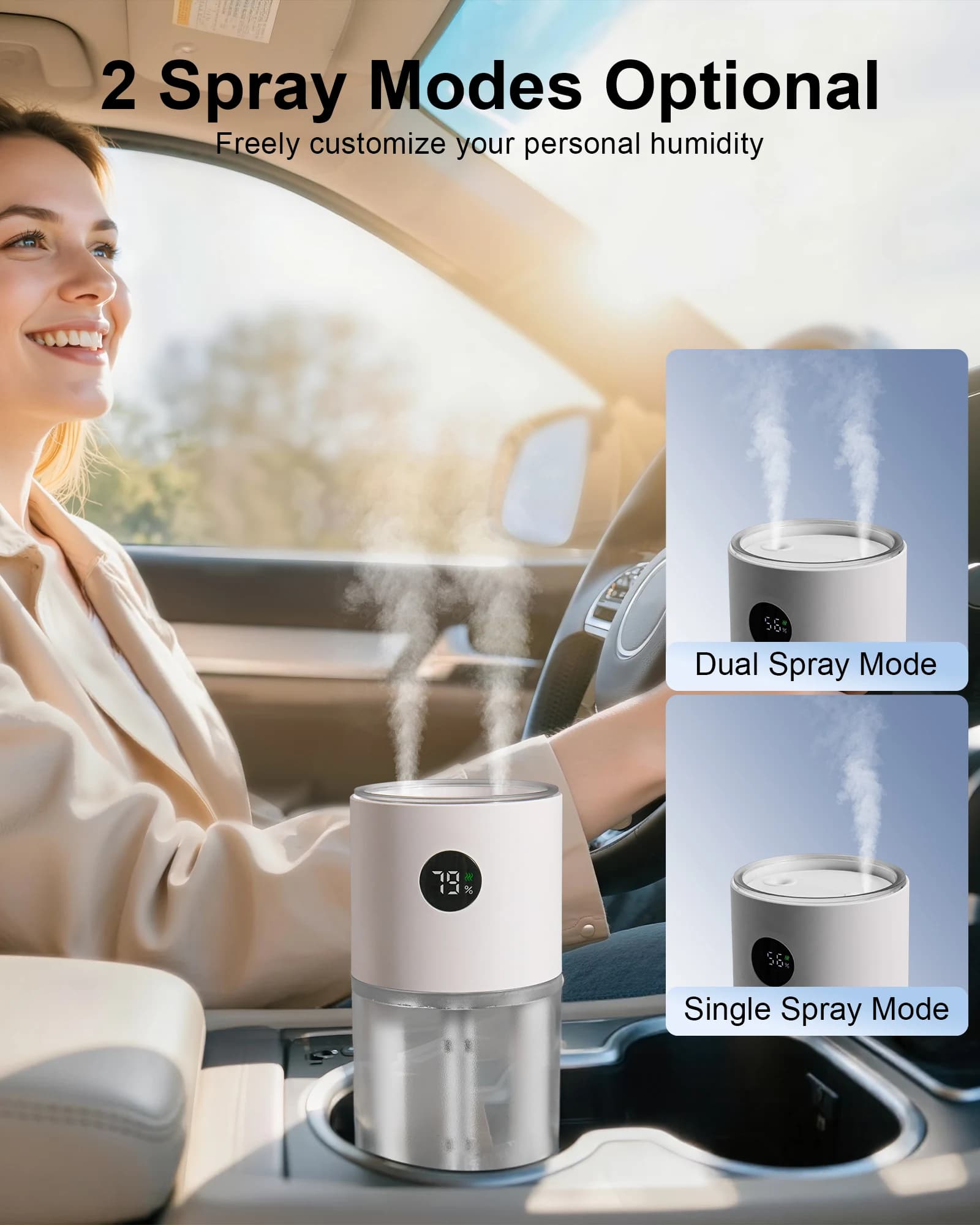 Hipacool 3000mAh Rechargeable Auto Humidifier Aromatherapy Deodorant Double Spray Digital Display For Home Bedroom Use Office