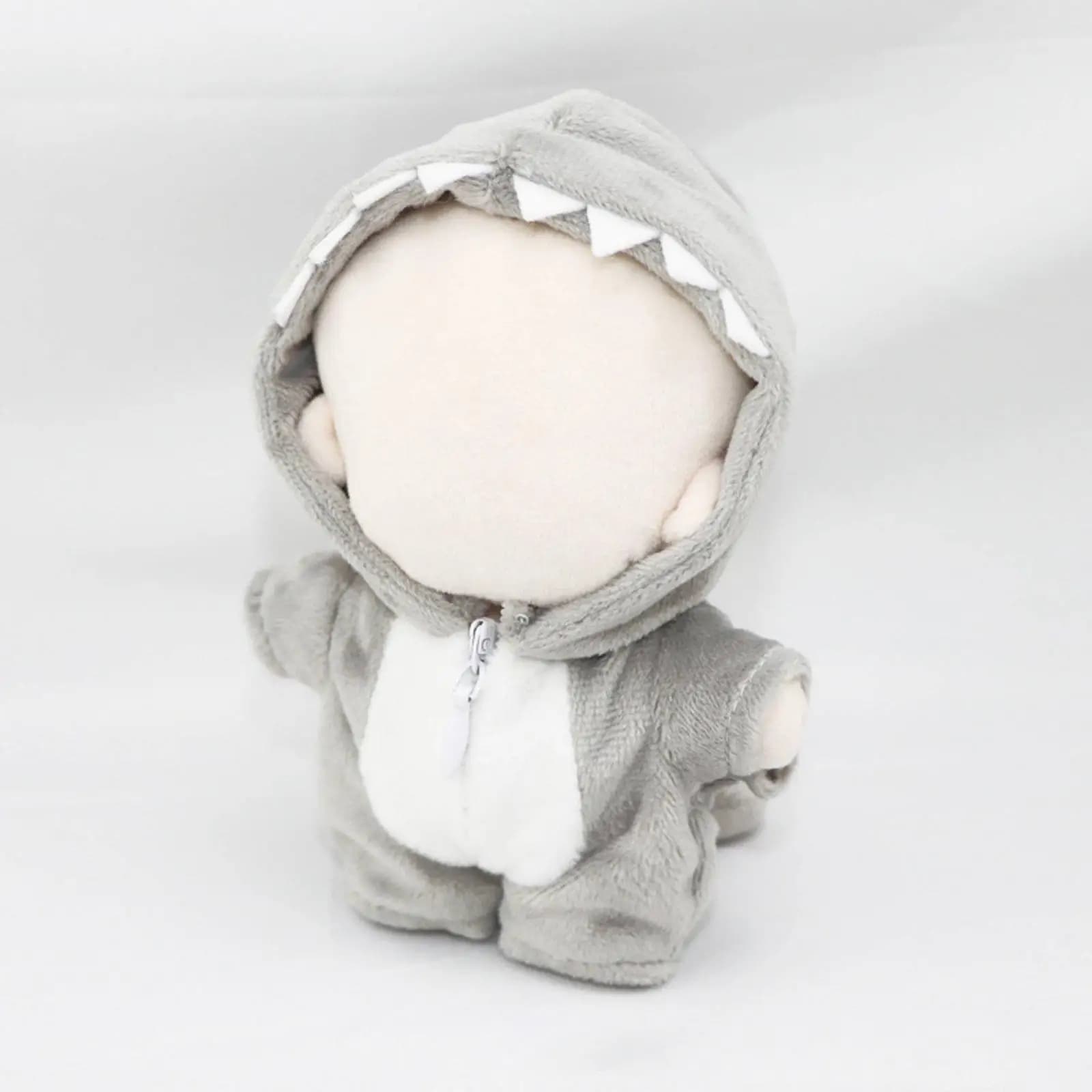Plush Doll Jumpsuit Animal Zipper Outfit Soft Costume Clothes for 10cm 12cm Dolls Display or Play