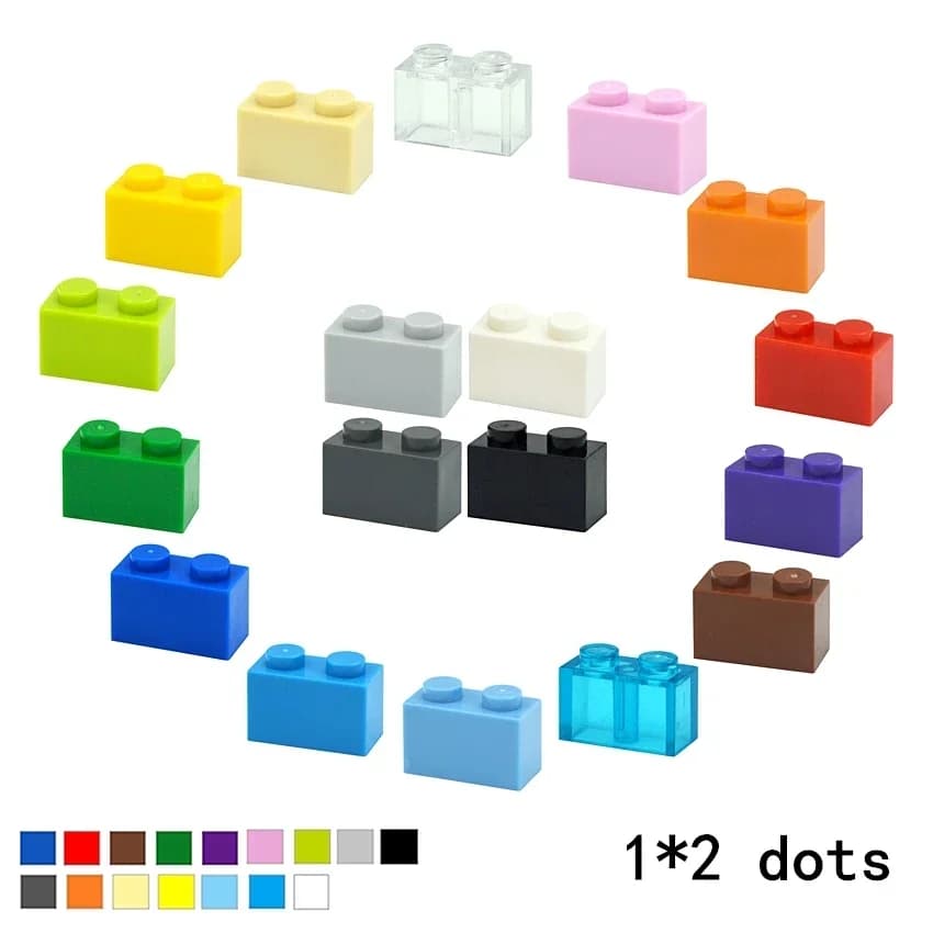 Giocattolo per bambini 100 pezzi figure spesse blocchi di costruzione fai da te 1x2 punti mattoni educativi creativi dimensioni 1 * 2 punti compatibili con 3004