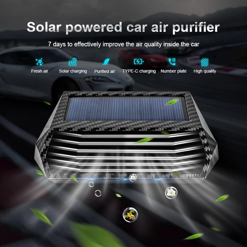 1 purificatore d'aria solare, sensore integrato, utilizzato in auto, purificano l'aria, l'aria pulita, l'aria fresca, il generatore di purificazione, l'intelligen