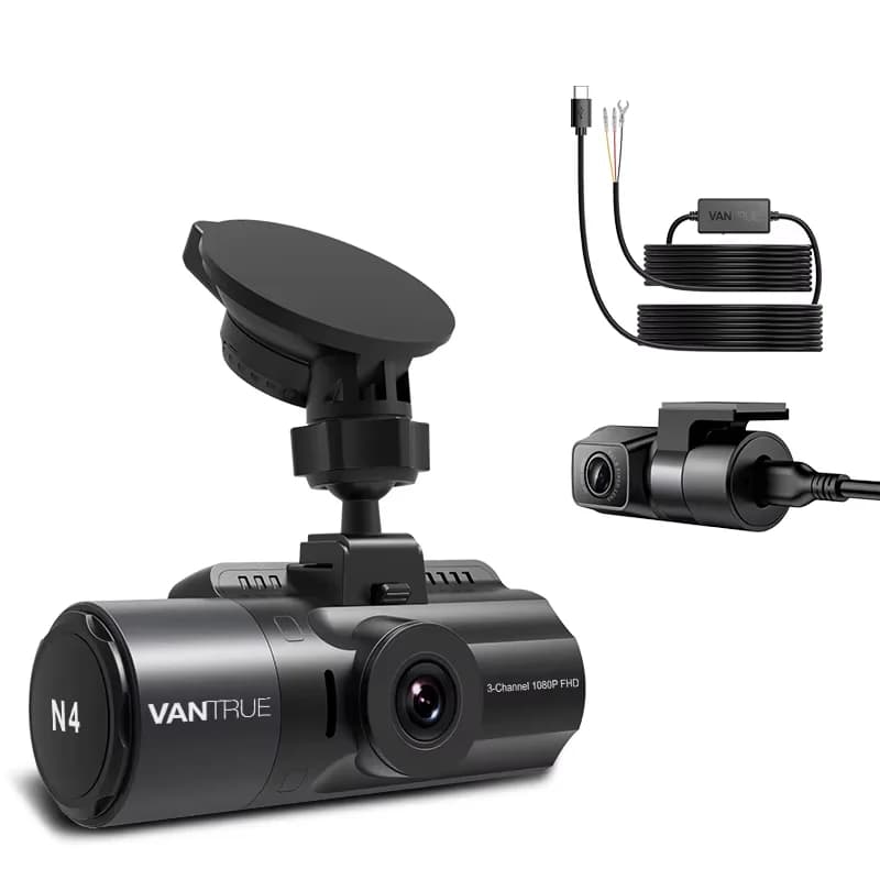 Vantrue N4 DashCam +hardwire kit 4K Car Video Recorder Night Vision Car DVR Dashcam Rear View Camera with GPS Car Dash Cam
