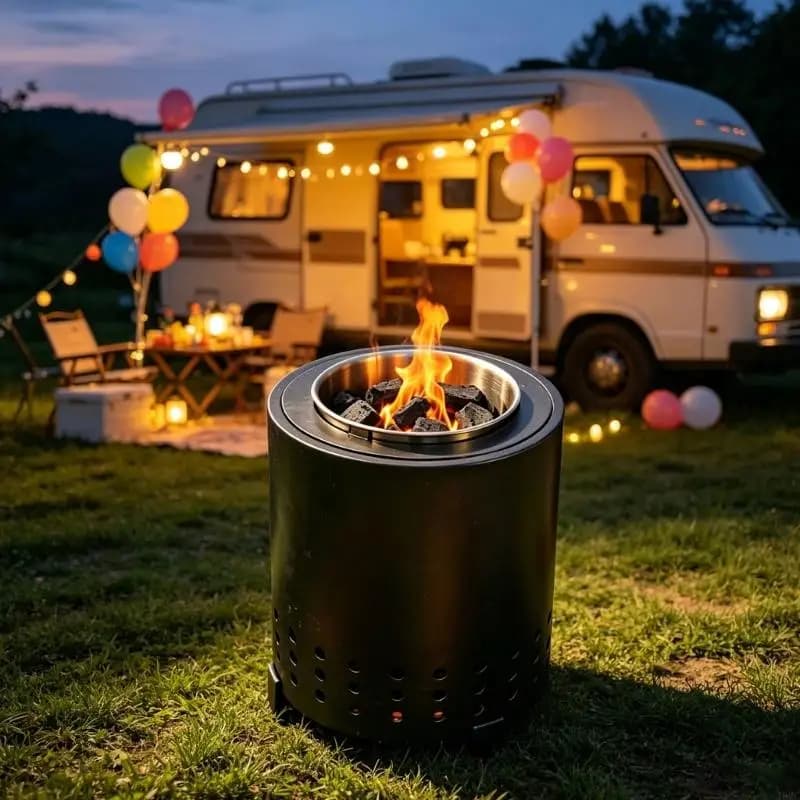 Portable Mini Tent Heater Camping Cooker With Stable Base For Safe Use J0MC