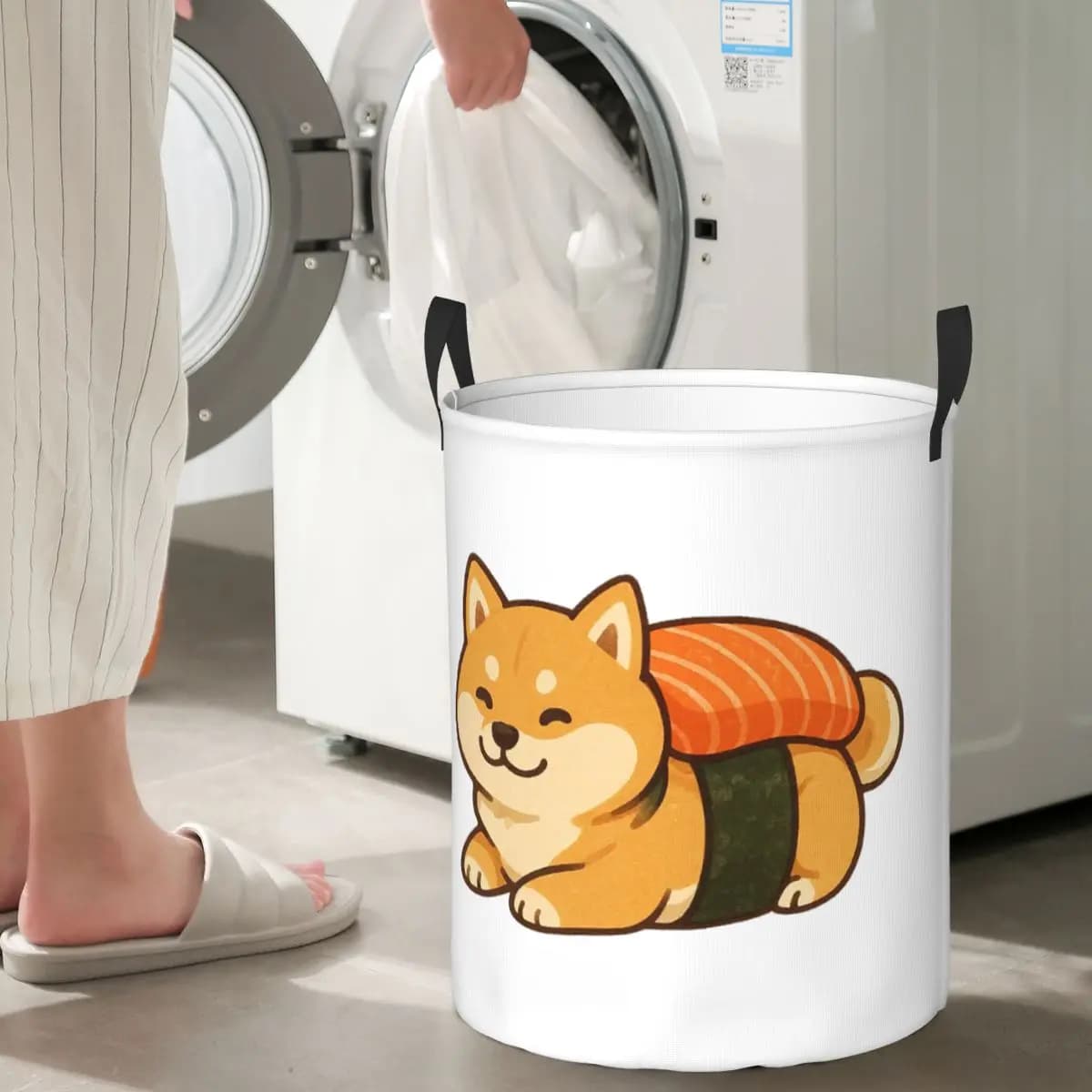 Cesto Pieghevole per Bucato a Forma di Cane Shiba Inu, Contenitore per Vestiti Sporchi e Giocattoli, Organizer per la Casa
