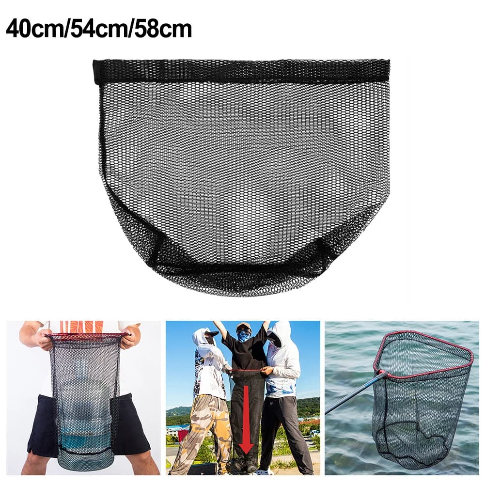 Sostituzione del guadino da pesca da 40-50 cm per la rete da pesca in acqua salata d'acqua dolce Rete da pesca in nylon di ricambio