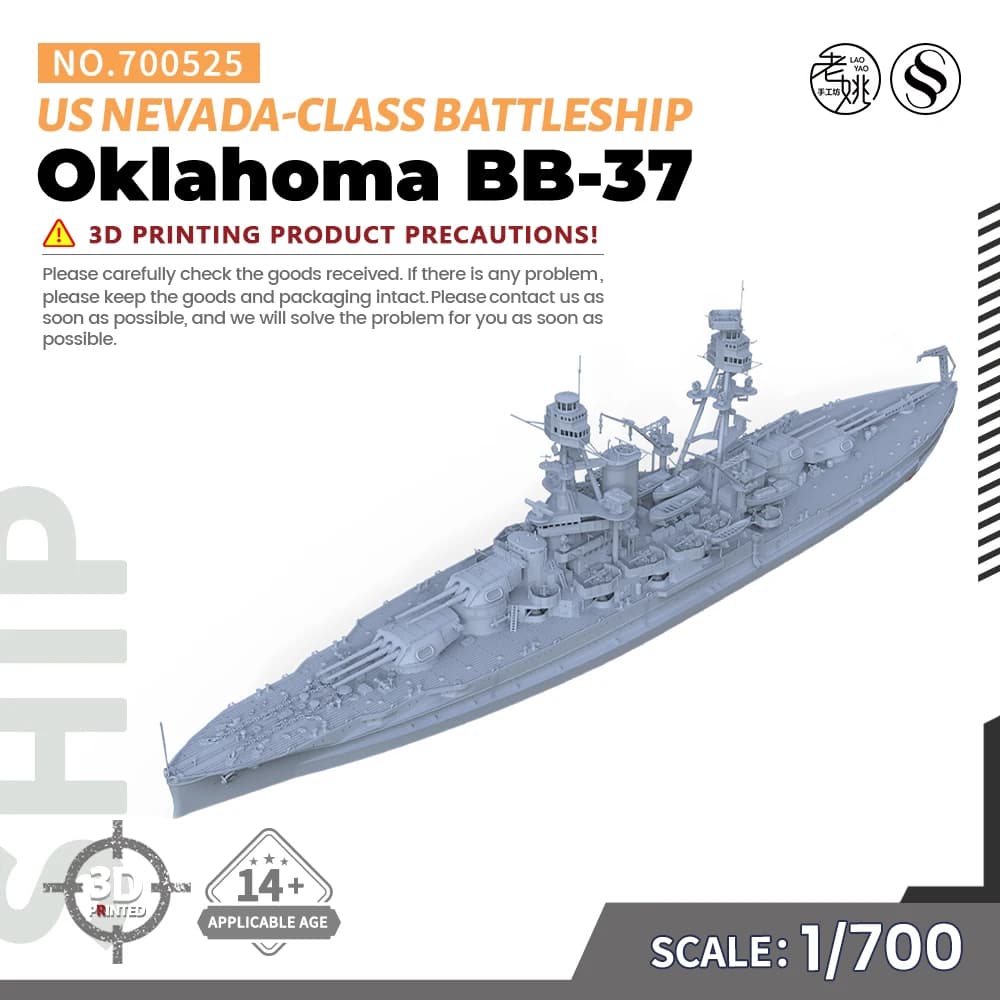 MRY-SFW SS700525/S 1/700 Kit Modello Militare US Oklahoma Classe Nevada Nave da Guerra BB-37